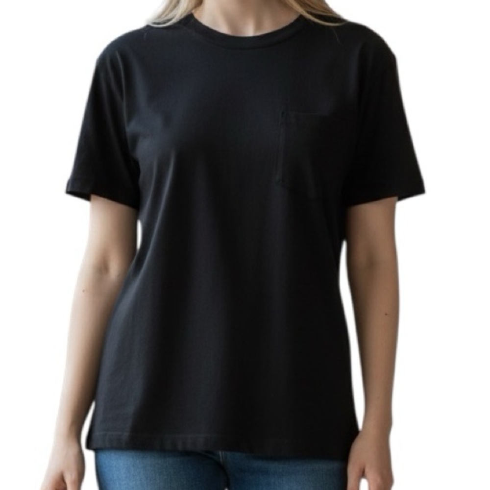 J. Crew Black Short Sleeve Pocket Top